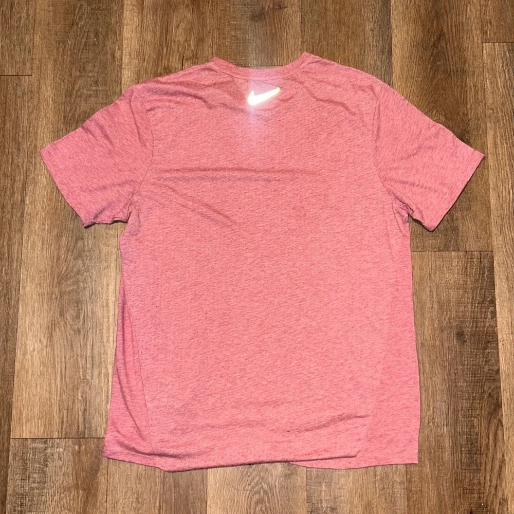 Nike Running Dri-FIT Shirt Pink Heather Reflective Short Sleeve 892813-618 M